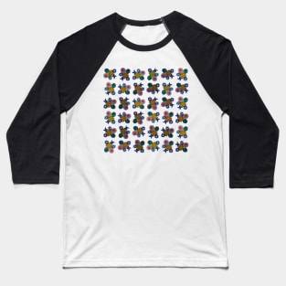 Bright Spiral Floral Cross  Pattern Baseball T-Shirt